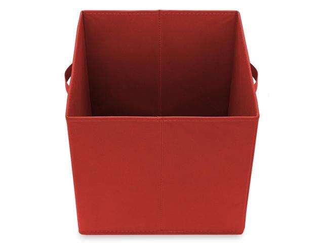 Casafield Set of 6 Collapsible Fabric Cube Storage Bins, Red - 13' Foldable Cloth Baskets for Shelves, Cubby Organizers & More