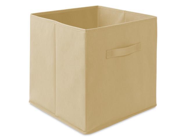 Casafield Set of 6 Collapsible Fabric Cube Storage Bins, Sandy Beige - 13' Foldable Cloth Baskets for Shelves, Cubby Organizers & More