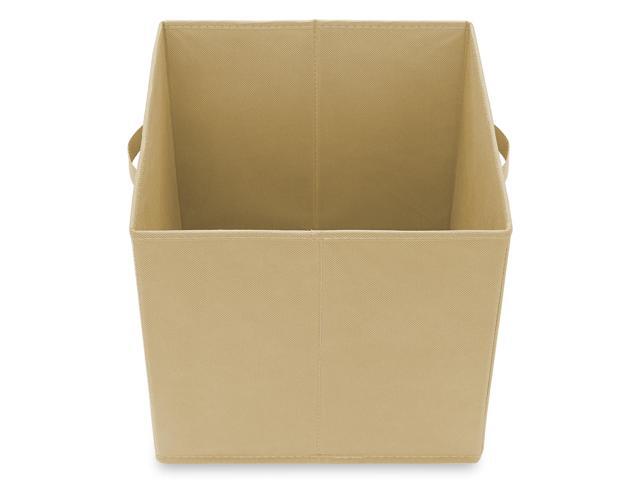 Casafield Set of 6 Collapsible Fabric Cube Storage Bins, Sandy Beige - 13' Foldable Cloth Baskets for Shelves, Cubby Organizers & More