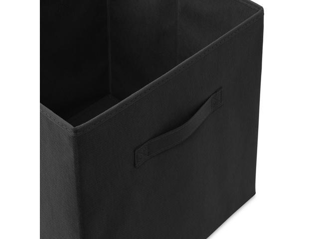 Casafield Set of 6 Collapsible Fabric Cube Storage Bins, Black - 13' Foldable Cloth Baskets for Shelves, Cubby Organizers & More