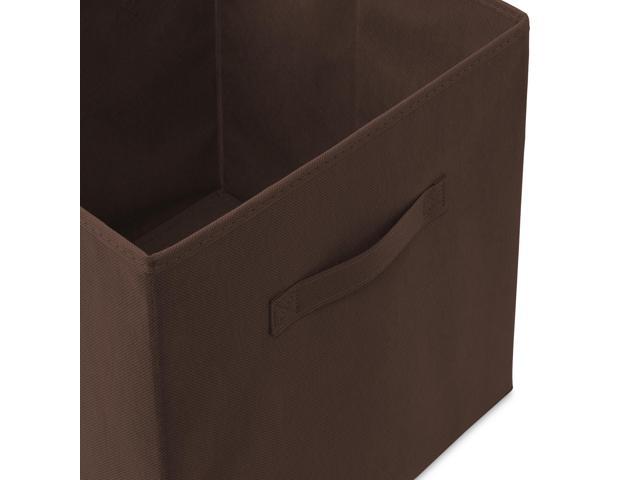Casafield Set of 6 Collapsible Fabric Cube Storage Bins, Brown - 13' Foldable Cloth Baskets for Shelves, Cubby Organizers & More