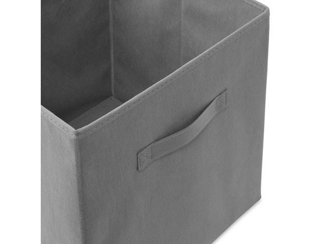 Casafield Set of 6 Collapsible Fabric Cube Storage Bins, Gray - 13' Foldable Cloth Baskets for Shelves, Cubby Organizers & More