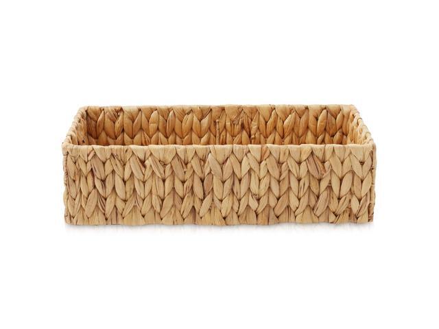 Casafield Set of 2 Bathroom Storage Baskets, Natural - Water Hyacinth, 16' W x 6.75' D x 4.25' H, Woven Toilet Tank Topper Bins for Organizing...