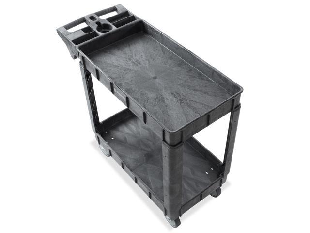 Dryser Utility Cart with Wheels, 40' x 17' Heavy Duty 550 lb. Capacity with Shelves - 2 Tier Rolling Cart with Four 5' Swivel Casters for...
