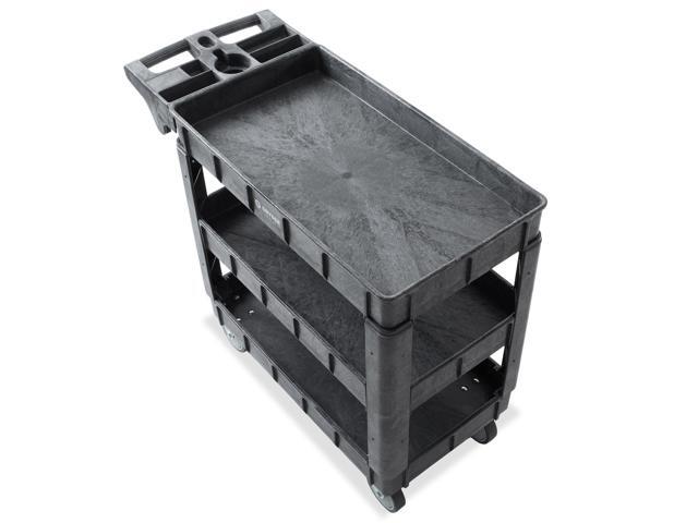Dryser Utility Service Cart with Wheels, 40' x 17' Heavy Duty 550 lb. Capacity with Shelves - 3 Tier Rolling Cart with Four 5' Swivel Casters for...