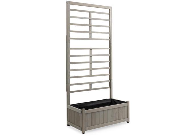 Casafield Wooden Climbing Planter Box - Raised Garden Bed with Trellis Plant Stand for Outdoor