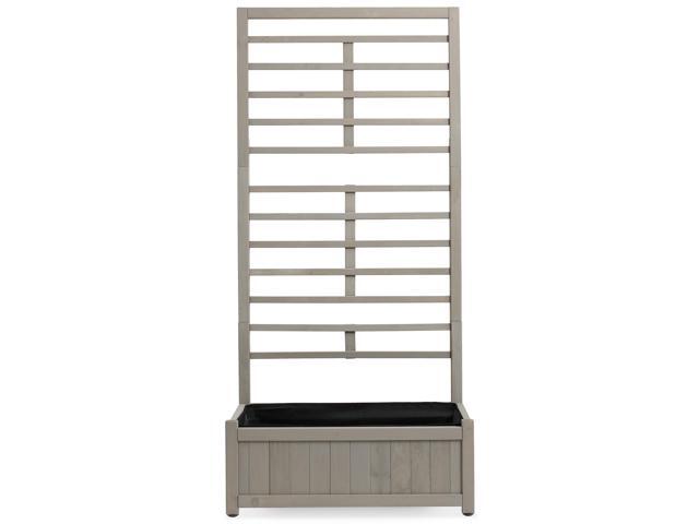 Casafield Wooden Climbing Planter Box - Raised Garden Bed with Trellis Plant Stand for Outdoor