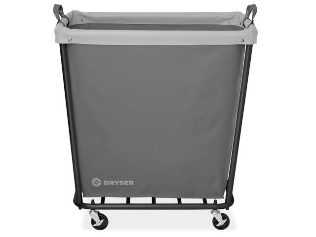 Dryser Large Commercial Heavy-Duty Rolling Laundry Hamper, Steel Frame Cart on Wheels with Removable Canvas Bin for Hotel or Home - Gray