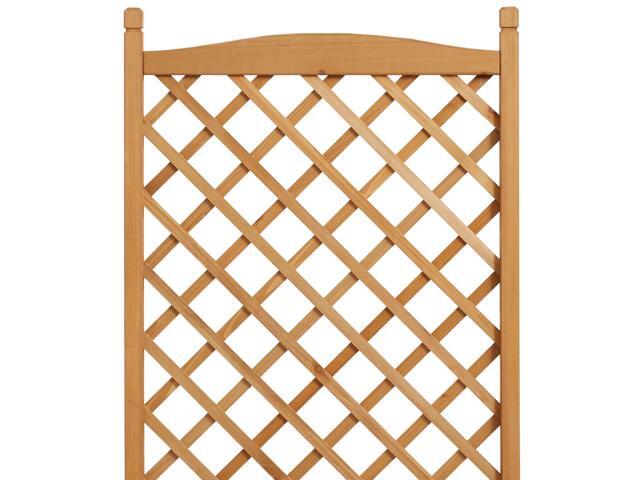 Casafield 48' Raised Garden Bed with Trellis - Wooden Diamond Lattice for Climbing Plants and Planter Box with Drainage Holes and Wheels