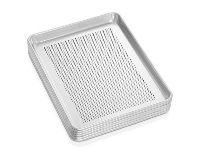 GRIDMANN 13' x 18' Commercial Grade Perforated Aluminum Baking Sheet Pan, Half Size Baking Tray - 6 Pans