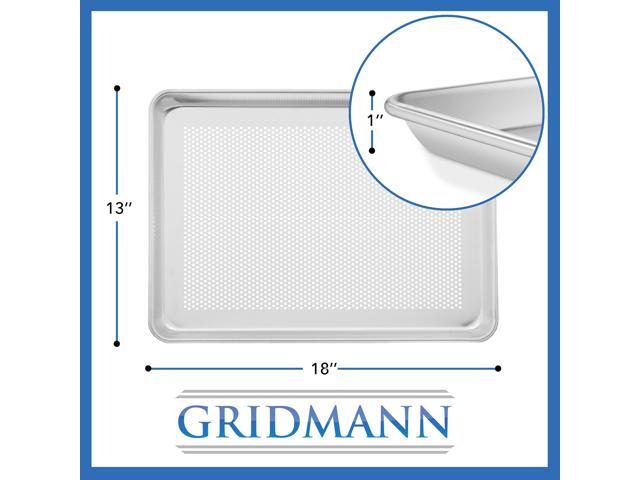 GRIDMANN 13' x 18' Commercial Grade Perforated Aluminum Baking Sheet Pan, Half Size Baking Tray - 6 Pans