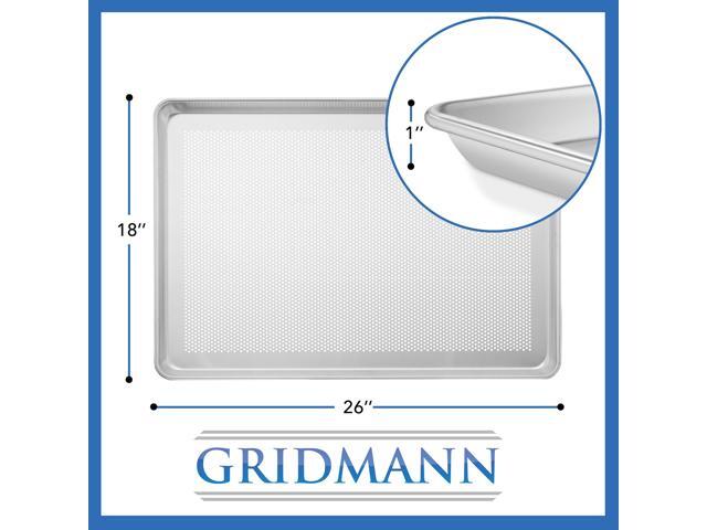 GRIDMANN 18' x 26' Commercial Grade Perforated Aluminum Baking Sheet Pan, Full Size Baking Tray - 12 Pans