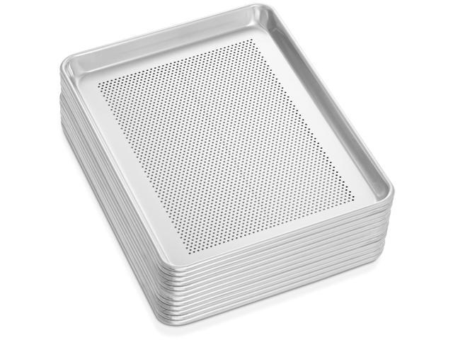 GRIDMANN 13' x 18' Commercial Grade Perforated Aluminum Baking Sheet Pan, Half Size Baking Tray - 12 Pans