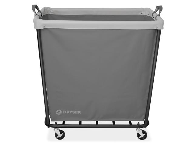 Dryser X-Large Commercial Heavy-Duty Rolling Laundry Hamper, Steel Frame Cart on Wheels with Removable Canvas Bin for Hotel or Home - Gray