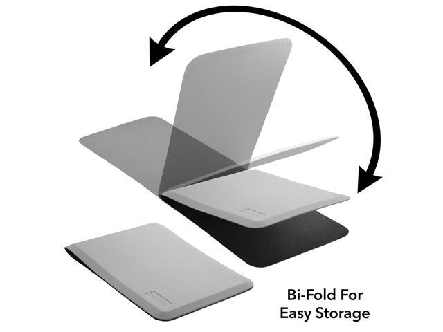 Made Medical 73' x 24' Bi-Fold Bedside Non-Slip Fall Mat for Elderly - Fall Prevention Anti-Skid Pad with Beveled Edge Anti-Fatigue Floor Mat, Gray