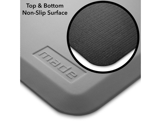 Made Medical 73' x 24' Bi-Fold Bedside Non-Slip Fall Mat for Elderly - Fall Prevention Anti-Skid Pad with Beveled Edge Anti-Fatigue Floor Mat, Gray