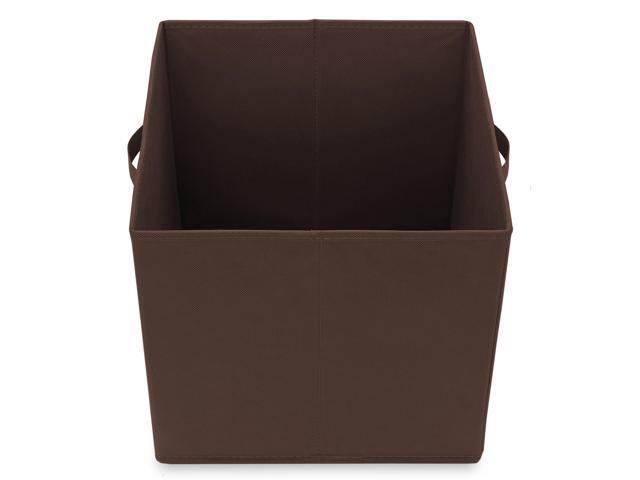 Casafield Set of 12 Collapsible Fabric Cube Storage Bins, Brown - 13' Foldable Cloth Baskets for Shelves, Cubby Organizers & More
