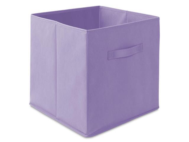 Casafield Set of 12 Collapsible Fabric Cube Storage Bins, Lavender - 13' Foldable Cloth Baskets for Shelves, Cubby Organizers & More