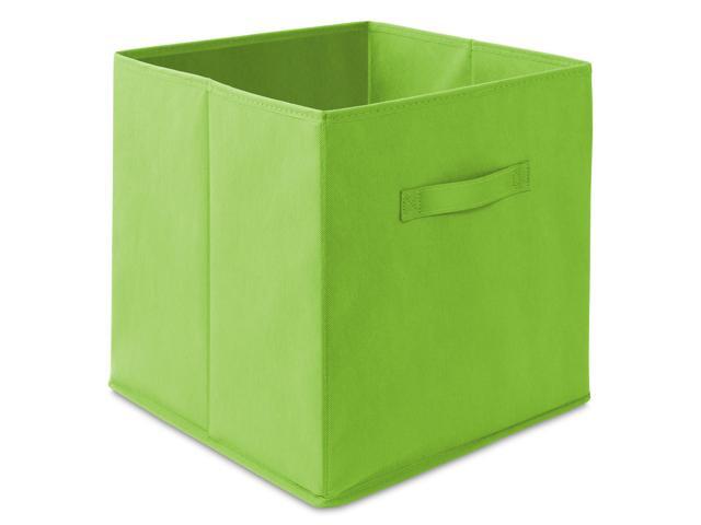 Casafield Set of 12 Collapsible Fabric Cube Storage Bins, Lime Green - 13' Foldable Cloth Baskets for Shelves, Cubby Organizers & More