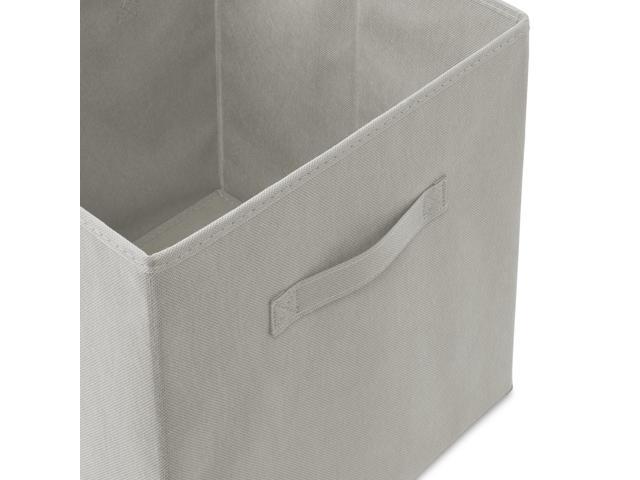 Casafield Set of 12 Collapsible Fabric Cube Storage Bins, Light Gray - 13' Foldable Cloth Baskets for Shelves, Cubby Organizers & More