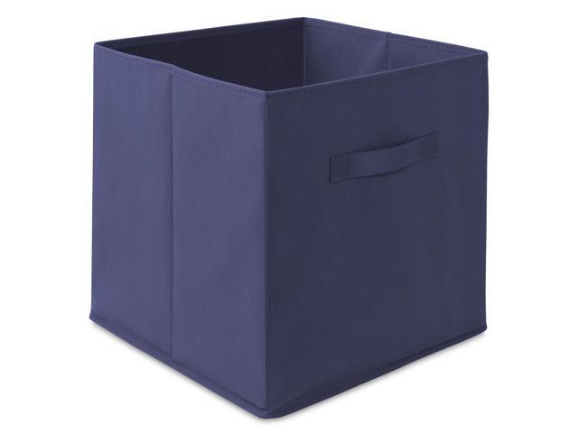 Casafield Set of 12 Collapsible Fabric Cube Storage Bins, Navy Blue - 13' Foldable Cloth Baskets for Shelves, Cubby Organizers & More
