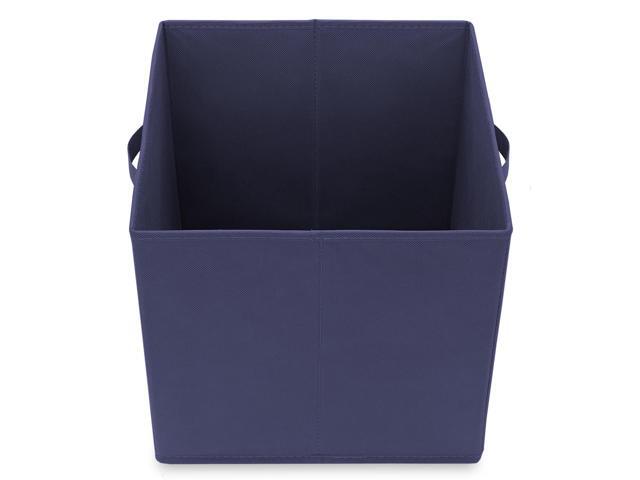 Casafield Set of 12 Collapsible Fabric Cube Storage Bins, Navy Blue - 13' Foldable Cloth Baskets for Shelves, Cubby Organizers & More