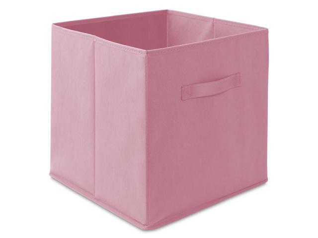 Casafield Set of 12 Collapsible Fabric Cube Storage Bins, Light Pink - 13' Foldable Cloth Baskets for Shelves, Cubby Organizers & More