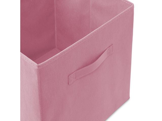 Casafield Set of 12 Collapsible Fabric Cube Storage Bins, Light Pink - 13' Foldable Cloth Baskets for Shelves, Cubby Organizers & More