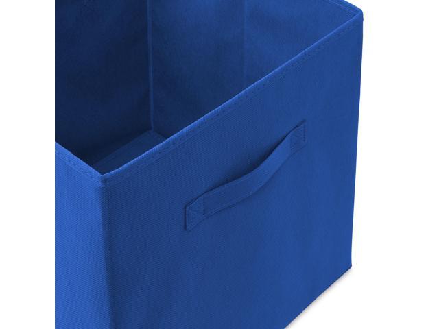 Casafield Set of 12 Collapsible Fabric Cube Storage Bins, Royal Blue - 13' Foldable Cloth Baskets for Shelves, Cubby Organizers & More