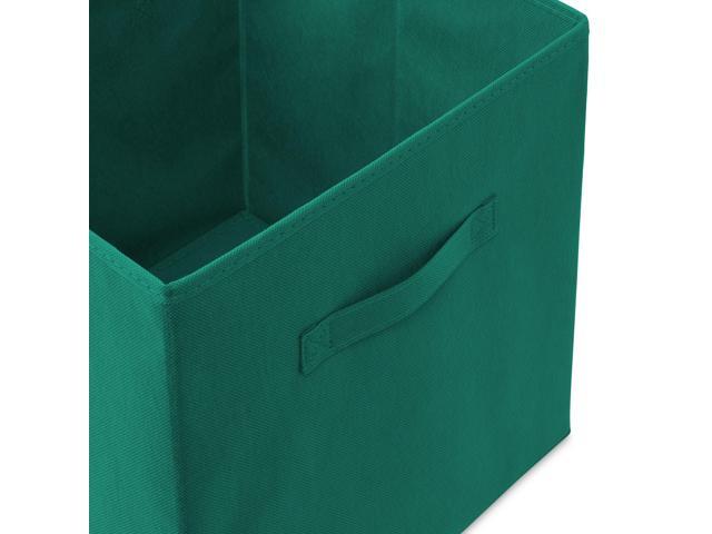 Casafield Set of 12 Collapsible Fabric Cube Storage Bins, Teal - 13' Foldable Cloth Baskets for Shelves, Cubby Organizers & More