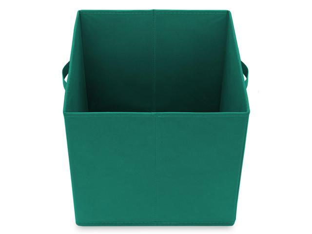 Casafield Set of 12 Collapsible Fabric Cube Storage Bins, Teal - 13' Foldable Cloth Baskets for Shelves, Cubby Organizers & More