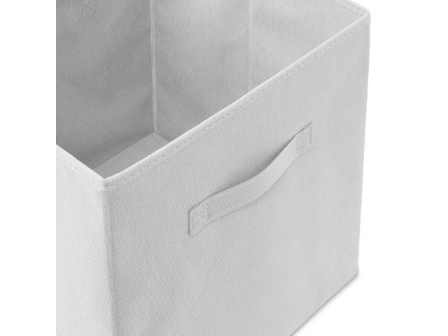 Casafield Set of 12 Collapsible Fabric Cube Storage Bins, White - 13' Foldable Cloth Baskets for Shelves, Cubby Organizers & More