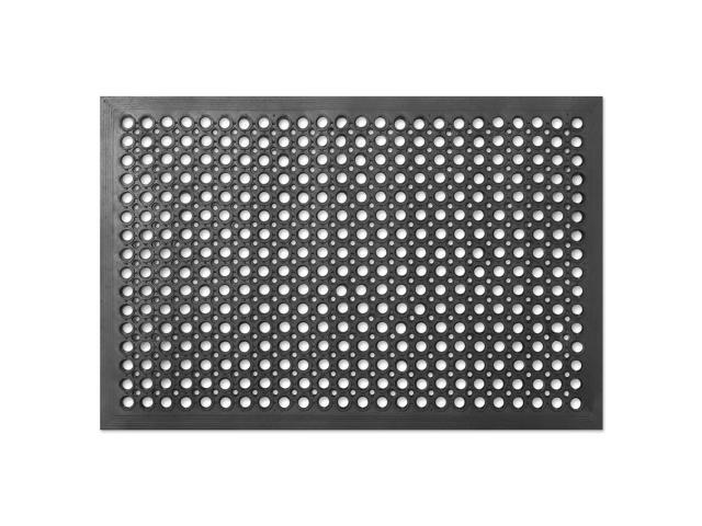 GRIDMANN Rubber Floor Mat, 24' x 36' Anti-Fatigue Drainage Mat, Non-Slip and Grease Resistant for Restaurants, Commercial Kitchens, Bar Floors, Black