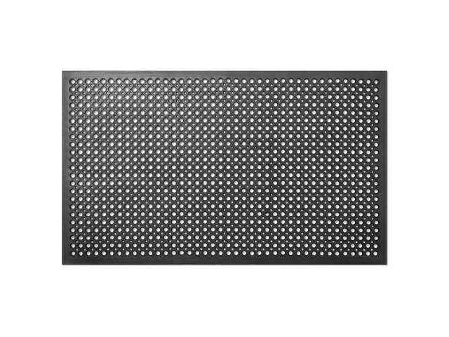 GRIDMANN Rubber Floor Mat, 36' x 60' Anti-Fatigue Drainage Mat, Non-Slip and Grease Resistant for Restaurants, Commercial Kitchens, Bar Floors, Black