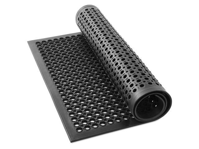 GRIDMANN Rubber Floor Mat, 36' x 60' Anti-Fatigue Drainage Mat, Non-Slip and Grease Resistant for Restaurants, Commercial Kitchens, Bar Floors, Black
