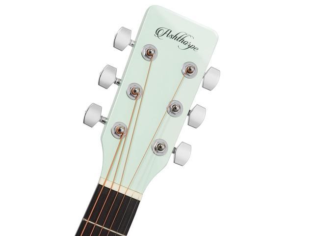 Ashthorpe Full-Size Thinline Cutaway Acoustic Electric Guitar Package with 10 Watt Amp - Mint Green