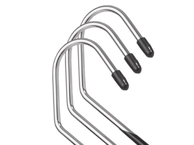 Casafield - 20 Open-Ended Pants Hangers - Easy Slide - Slim, Space Saving Design with Non-Slip Rubber Coating for Trousers, Slacks, Jeans, Skirts