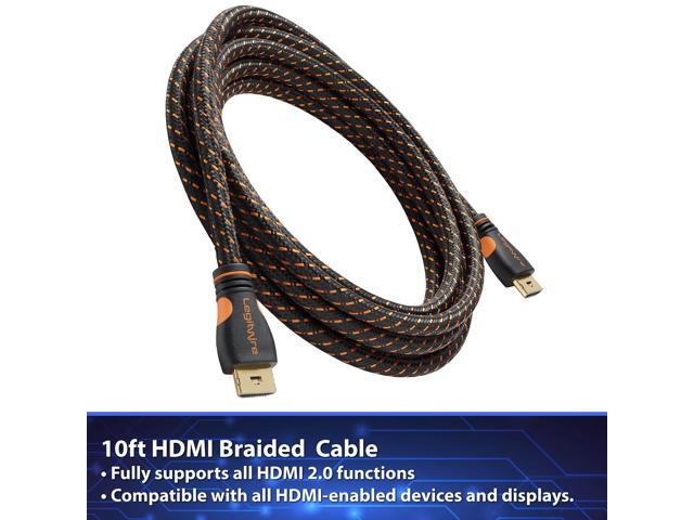 LegitWire 10 ft 4K High Speed HDMI Cable - 18Gbps HDMI 2.0 (4K @ 60hz HDR UHD 4:4:4 Chroma) - Ethernet - Locking Head - Deep Color Ultra HD with ARC 3D HDCP 2.2 28AWG Gold Plated - image 6