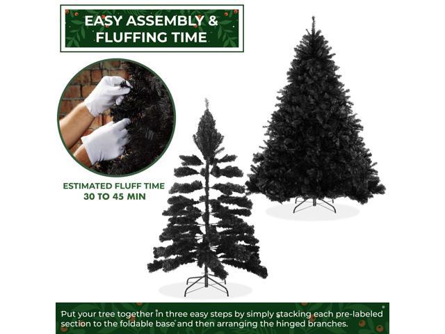 Casafield 4.5FT Black Spruce Artificial Holiday Christmas Tree with Sturdy Metal Stand