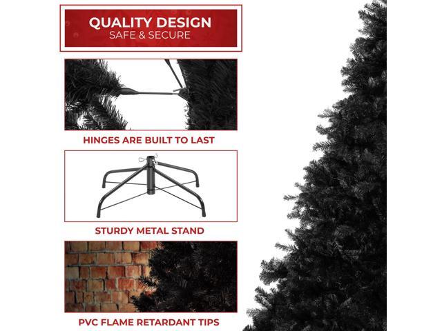 Casafield 4.5FT Black Spruce Artificial Holiday Christmas Tree with Sturdy Metal Stand