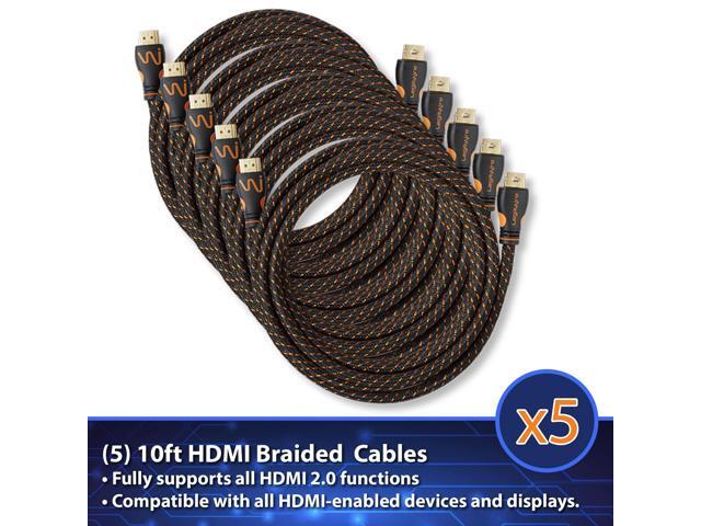 LegitWire 10 ft 4K High Speed HDMI Cables 5 Pack - 18Gbps HDMI 2.0 (4K @ 60hz HDR UHD 4:4:4 Chroma) - Ethernet - Locking Head - Deep Color Ultra HD with ARC 3D HDCP 2.2 28AWG Gold Plated - image 6