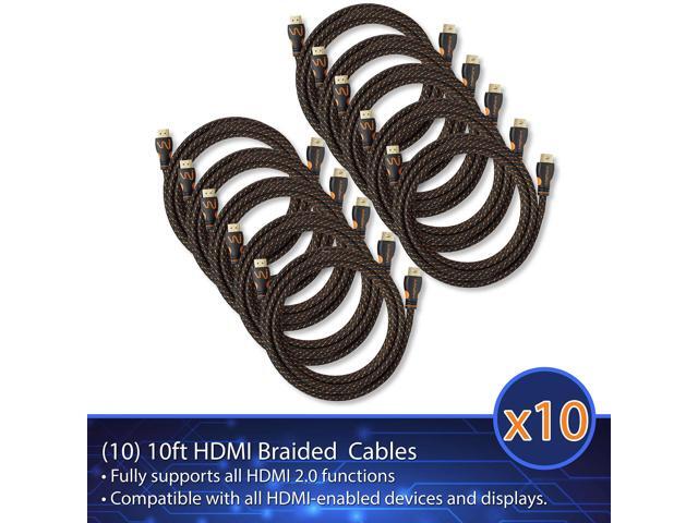 LegitWire 10 ft 4K High Speed HDMI Cables 10 Pack - 18Gbps HDMI 2.0 (4K @ 60hz HDR UHD 4:4:4 Chroma) - Ethernet - Locking Head - Deep Color Ultra HD with ARC 3D HDCP 2.2 28AWG Gold Plated - image 6