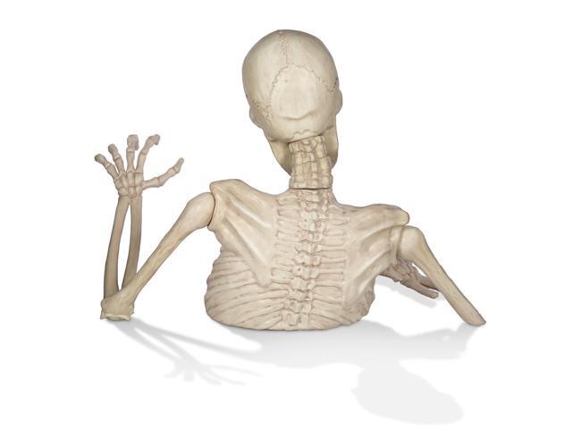 BOO BOX Halloween 48' Groundbreaking Skeleton - Scary Outdoor Halloween Decorations for Porch or Yard