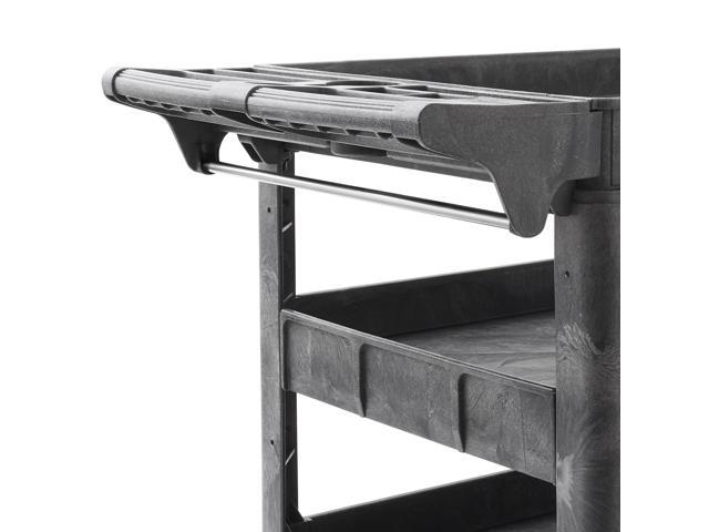 Dryser Utility Cart with Wheels, 46' x 25' Heavy Duty 550 lb. Capacity with Shelves - 3 Tier Rolling Cart with Two 5' Swivel Casters for Warehouse,...