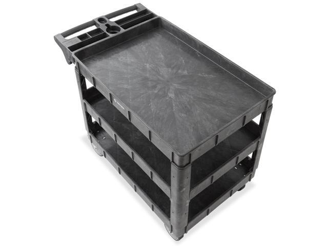Dryser Utility Cart with Wheels, 46' x 25' Heavy Duty 550 lb. Capacity with Shelves - 3 Tier Rolling Cart with Two 5' Swivel Casters for Warehouse,...
