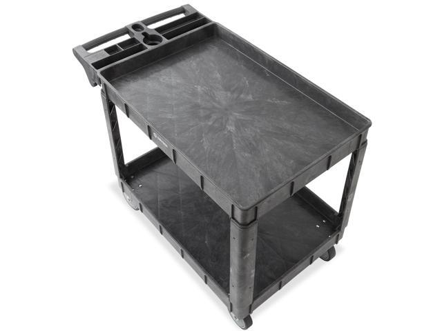 Dryser Utility Cart with Wheels, 46' x 25' Heavy Duty 550 lb. Capacity with Shelves - 2 Tier Rolling Cart with Four 5' Swivel Casters for...
