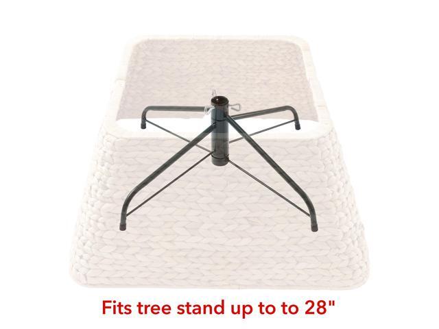 Casafield 22-Inch Christmas Tree Collar, Water Hyacinth Woven Tree Square Base Cover with Cord Cut Out, Natural