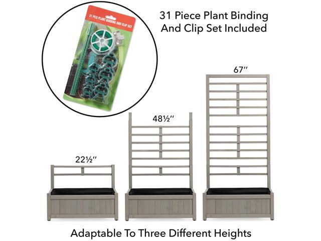 Casafield Set of Two Wooden Climbing Planter Boxes - Raised Garden Beds with Trellis Plant Stand for Outdoor