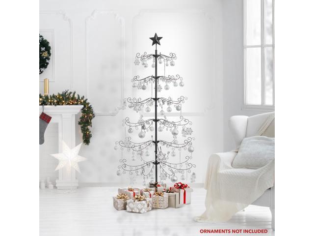 Casafield Ornament Display Christmas Tree with Stand - 6' Black Wrought Iron Ornament Holder