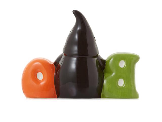 Casafield Ceramic Halloween BOO Gnome, Hand Painted Pre-Lit LED Gnome Tabletop Decor